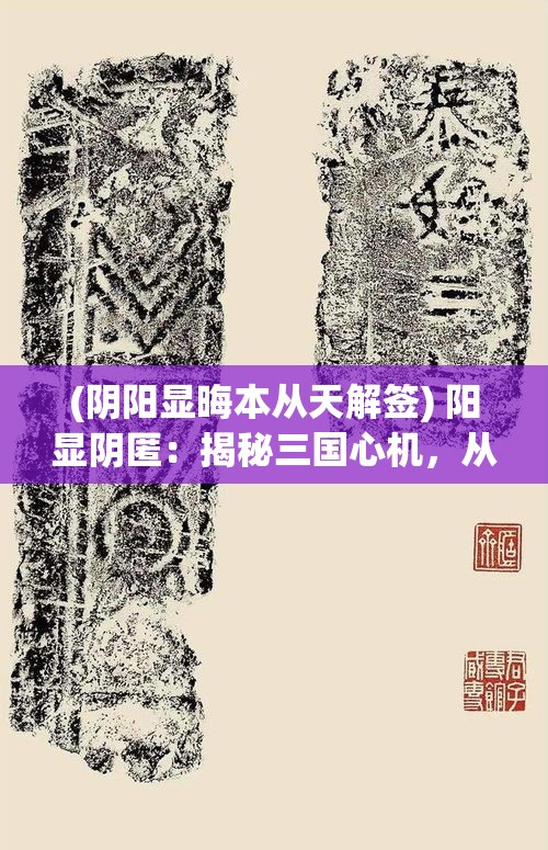 (阴阳显晦本从天解签) 阳显阴匿：揭秘三国心机，从兵法透视传奇谋略 | 探索智慧与权力的博弈，洞悉经典战争艺术